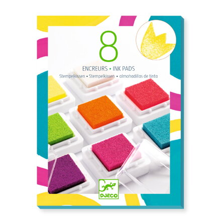 Djeco - 8 pečiatkových podušiek: POP farby a čistiaca poduška